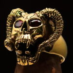 ram skull ring red cz - wholesale lot 50 Rings