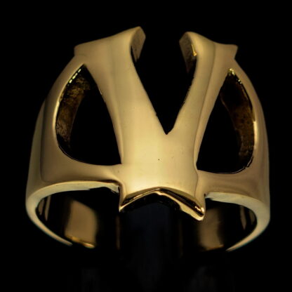 Men's Initial Letter V Ring