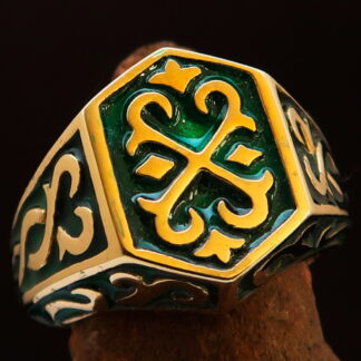 celtic crest mens ring