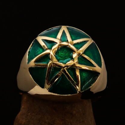 domed masonic septagram ring