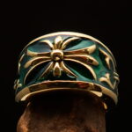 Fleur de Lis Mens Band Ring - wholesale lot 50 Rings