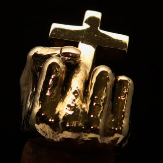 Fist with Cross Atheist Ring