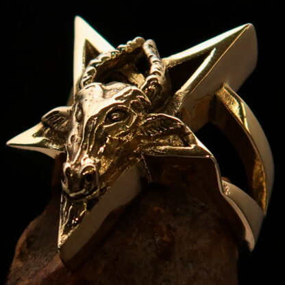 Goat Head Pentagram Ring