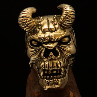 Horned Demon Devil Face Ring