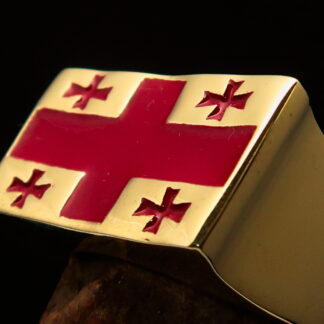 Georgia Flag 5 Crosses Ring