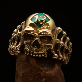 Number 13 Skull and Bones Ring