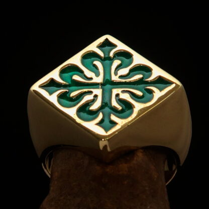 Fleur de Lis Cross Ring