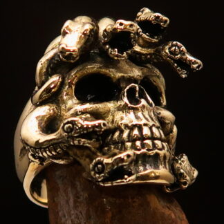 Medusa Skull with Snakes Ring